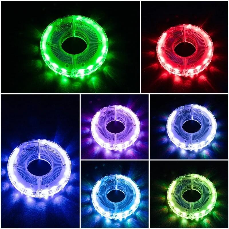 ROCKBROS Bicycle Wheel Hub Light Waterproof Smart 12 LED Colorful Flash Light Safety Warning Fit Balance MTB Road bikes