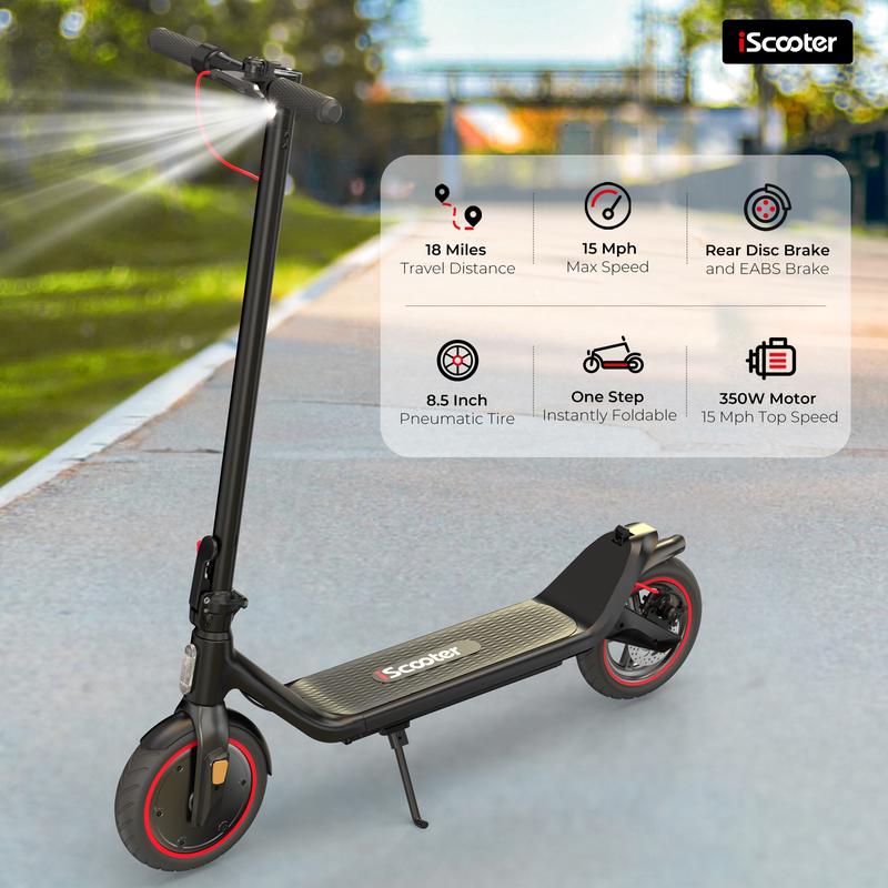 iScooter i8L Electric Scooter for Adults, 18 12 Miles Long Range,18 15.6 Mph Top Speed, Commuting Electric Scooter with Cruise Control, Double Braking Systems E Scooter for Adults and Teens