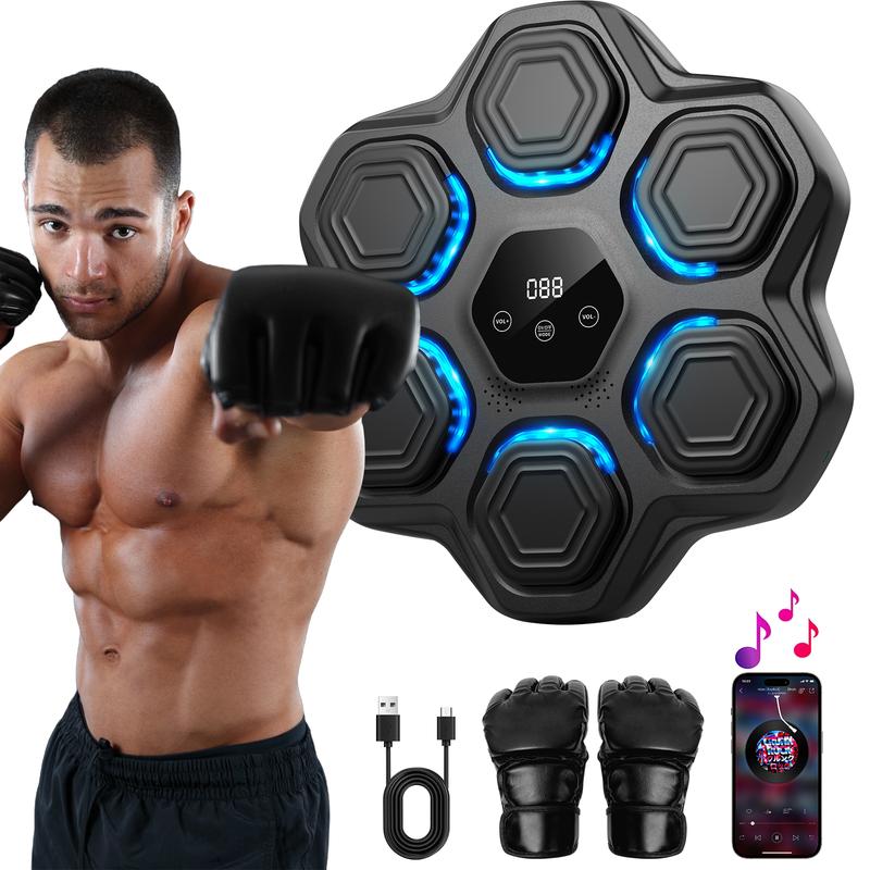 YHR 2024 Upgraded Smart Musical Boxing Machine with Boxing Gloves, Wall Mounted Smart Bluetooth Boxing Machine with LED Display, Home Fitness Musical Boxing Machine and Agility Training Equipment.