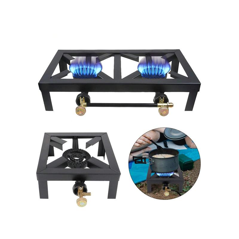 Outdoor Double Single Gas Stove Portable Camping Burner  Propane Gas LPG BBQ Cooker For Picnic Camping Fishing Kitchen