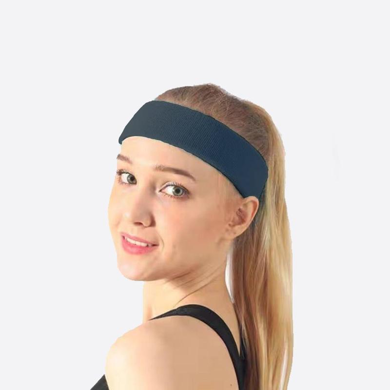 Solid Color Sports Headband (1 Count), Elastic Sweatband for Sports & Fitness, Breathable Sports Headband for Tennis, Running, Gym, and Yoga