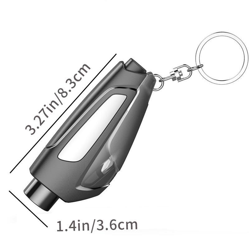 3 in 1 Car Window Breaker Keychain Seatbelt Cutter, Car Emergency Escape Tool with User Manual for Land and Underwater