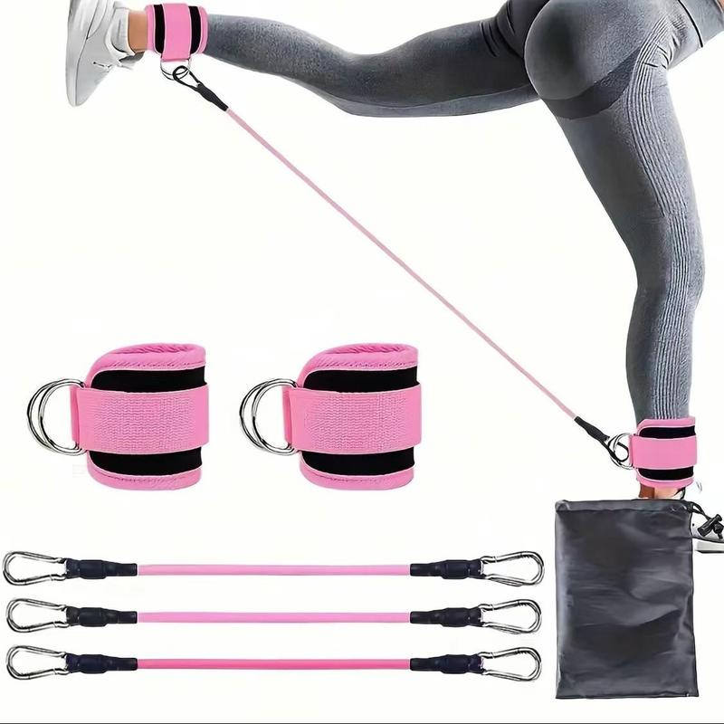 Ankle Resistance Band Set, 3 Counts Resistance Band & 2 Counts Ankle Strap & 1 Count Carry Bag, Fitness Equipment for Home Gym Workout, Resistance Bands for Women, Gym Accessories, Sports Equipment