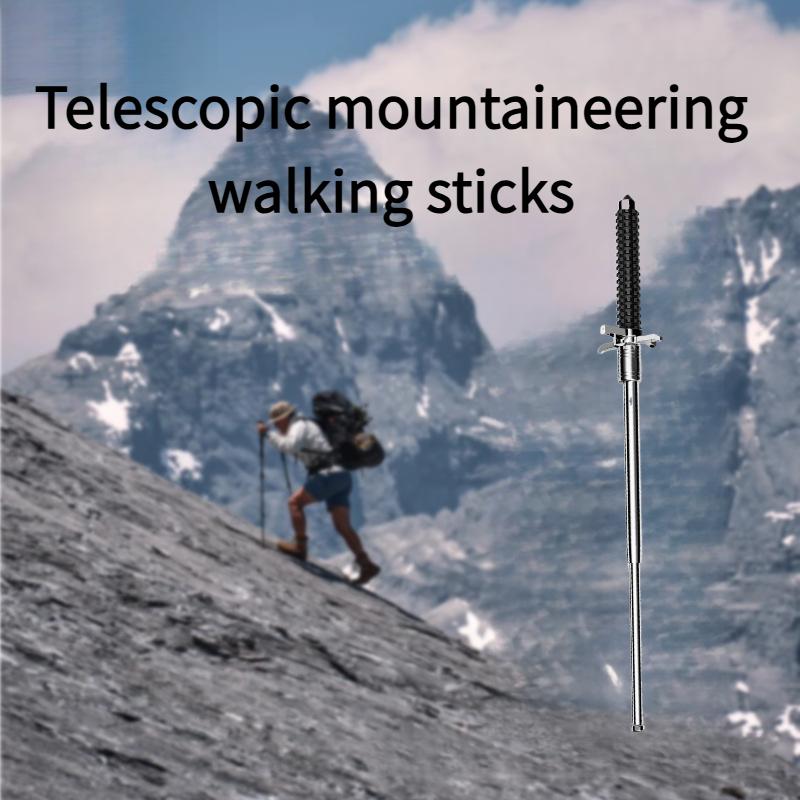 Outdoor self-defense trekking poles telescopic sticks travel convenient alloy steel solid walking sticks