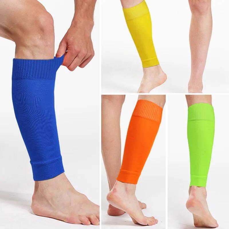 1Pair Soccer Football Leg Brace Socks Sleeves Breathable Sports Socks Adult Kids Shin Guards Calf Protection Socks Leg Cover