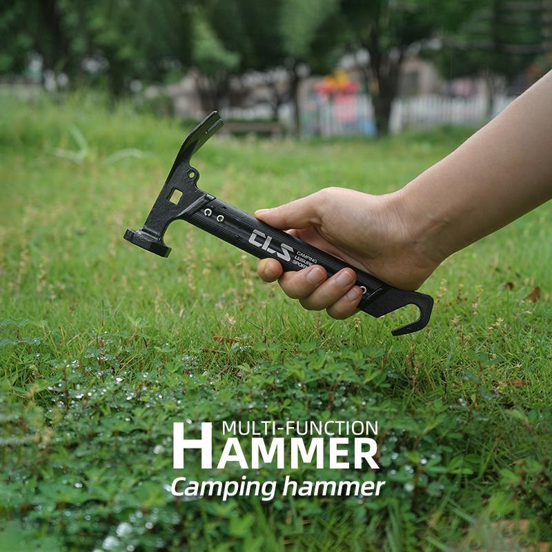 Multi-functional Camping Hammer, Portable Hammers with Hook, Lightweight & Durable Outdoor Equipment for Backpacking, Mountain Camping, Tent Accessories, Christmas Gift