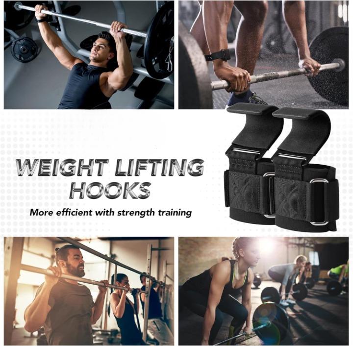 Weight Lifting Hooks, Heavy Duty Lifting Wrist Straps, Pull Ups Deadlift Straps, Weight Lifting Grips for Home Gym, Gym Accessories