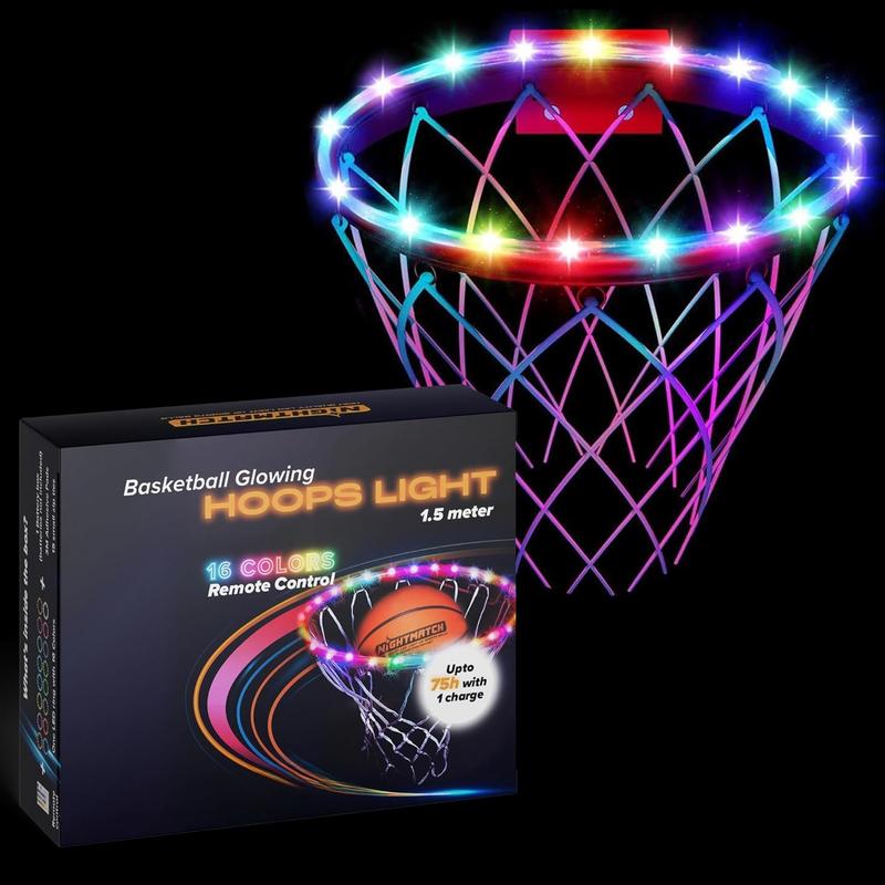 LED Basketball Hoop Light - Color Changing, Motion Sensing, 1.5m - Light Up Basketball, Glow in The Dark Basketball Light