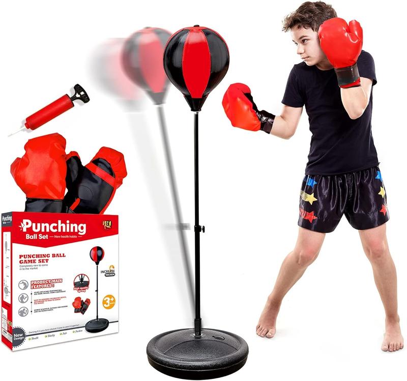 Punching Bag for ,  Boxing Bag with Stand, 3 4 5 6 7 8 9 10 Years Old Adjustable  Punching Bag, Boxing Equipment with Boxing Gloves, Boxing Set as Boys & Girls Toys Gifts