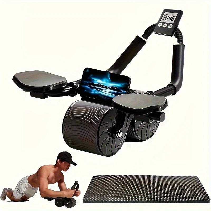 Ultimate Abdominal Trainer - Multifunctional Ab Roller Wheel Set With Non-Slip Foam Handles, Automatic Rebound, Sweat-Resistant Elbow Pads, Digital Timer, And Knee Mat For Effective Core Workout And Home Gym Exercise