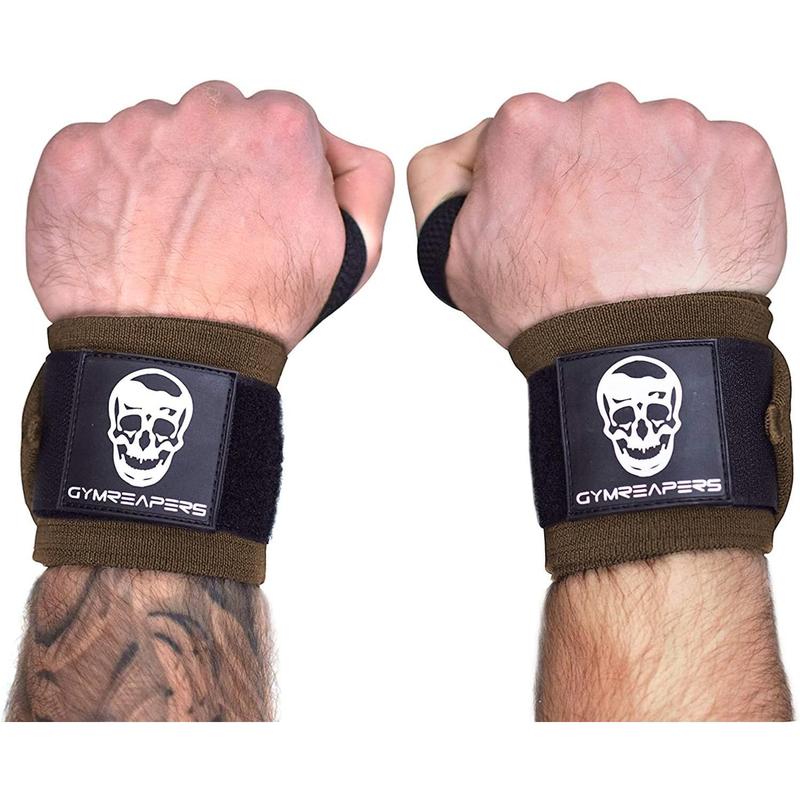 Wrist Wraps Weightlifting - Stiff Heavy Duty 18 inch Wraps With Thick Thumb Loop For Powerlifting, Bodybuilding, Cross Training, & Heavy Presses