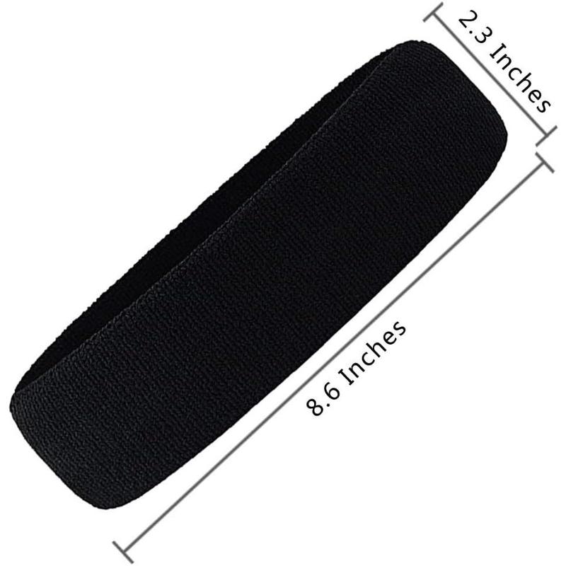 3 Pack Men & Women Sweatband Headband Terry Cloth Moisture Wicking for Sports Tennis Gym Work Out