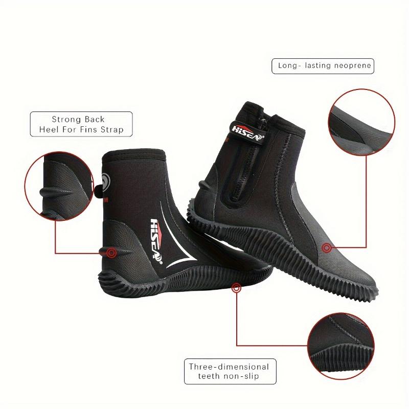 HISEA Premium Neoprene Diving Boots 5mm Water Shoes Swimming Shoes Fishing Shoes Wetsuit Ankle Boots Side Zipper With Non-slip Rubber Sole