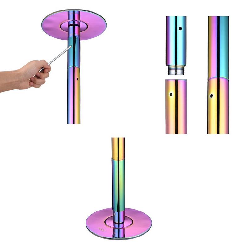 Yescom Colorful Spinning Pole Portable Dancing Pole Fitness D45mm