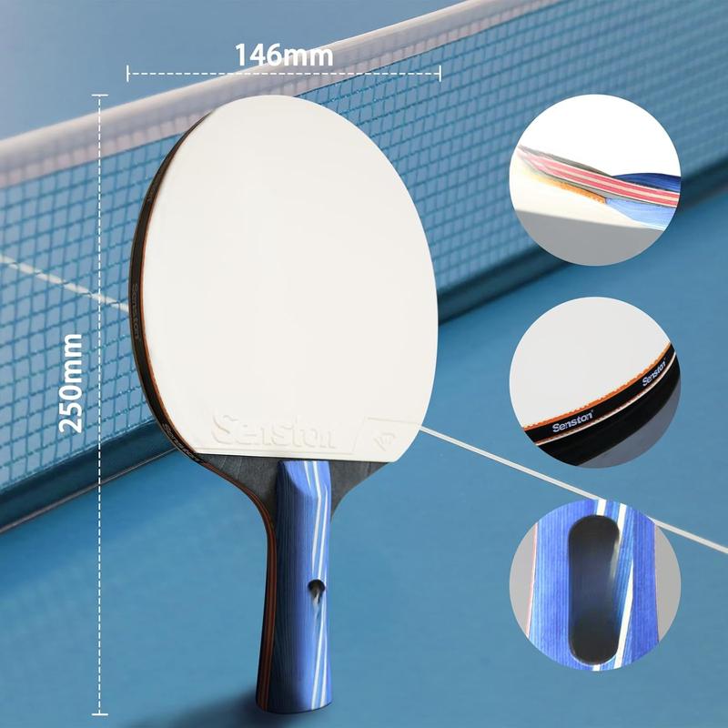 Ping Pong Paddles, Premium Table Tennis Racket Set of 2 with 3 Ping Pong Balls Indoor Outdoor Play