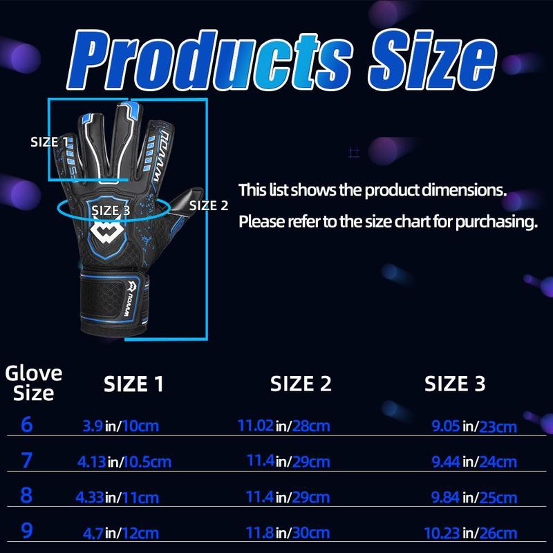 Professional Soccer Goalie Gloves, 1 Pair High Performance Soccer Gloves, Sports Gloves for Youth Adult, Football Accessories