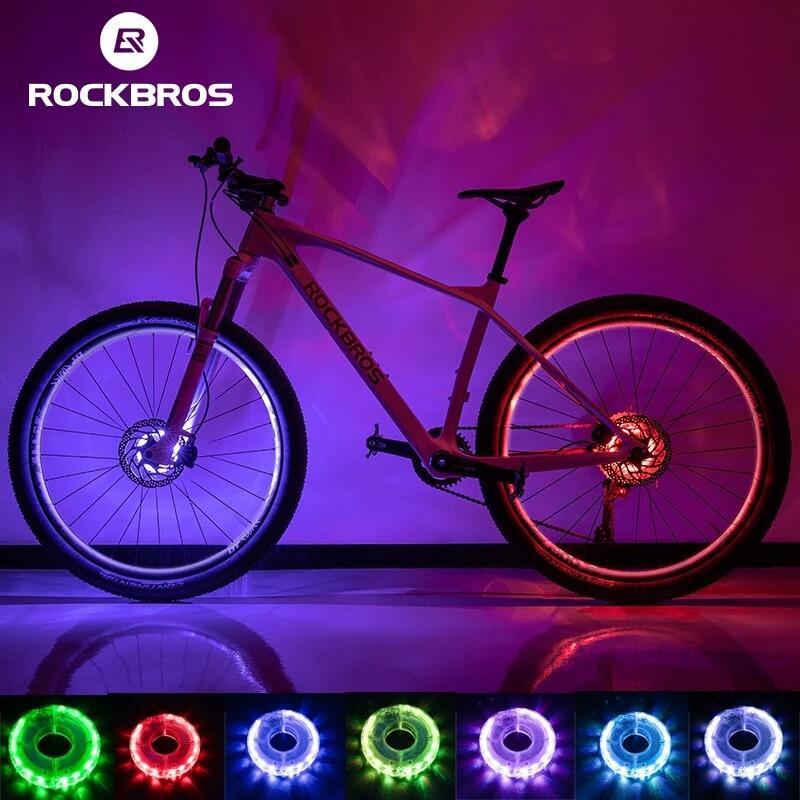 ROCKBROS Bicycle Wheel Hub Light Waterproof Smart 12 LED Colorful Flash Light Safety Warning Fit Balance MTB Road bikes