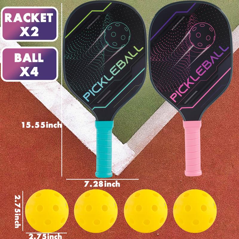 Pickleball Paddle Set of 2 Pickleball Racket and 4 Pickleballs