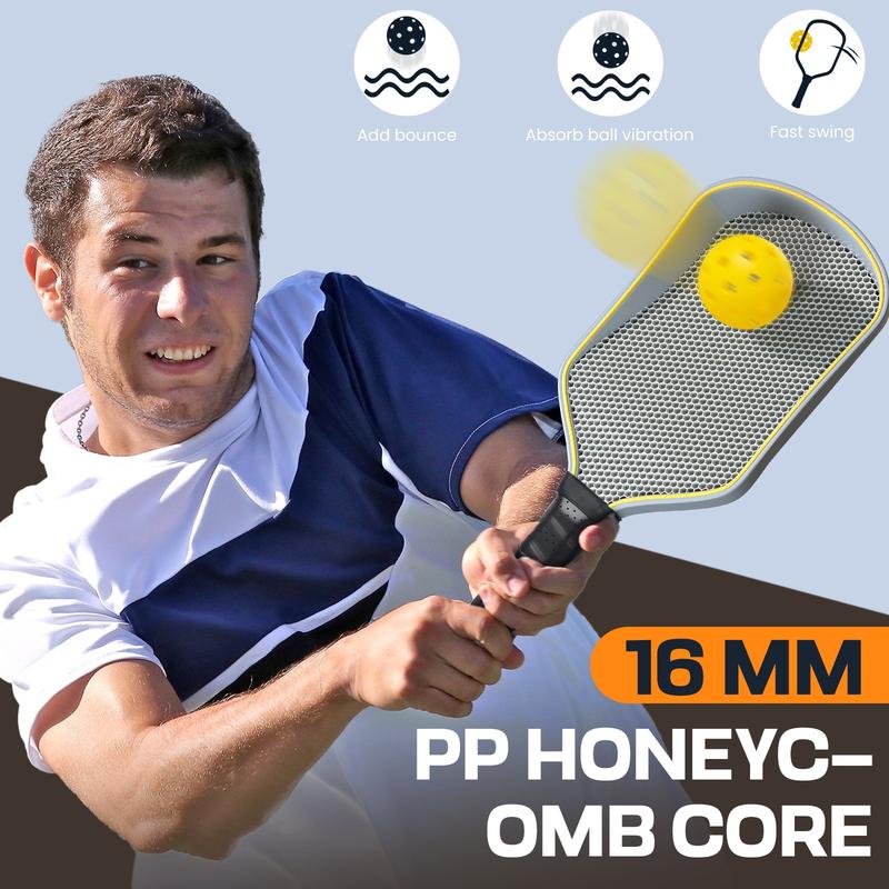 Pickleball Paddle, 3K Carbon Fiber Pickleball Paddles,16MM Polypropylene Honeycomb Core carbon fiber