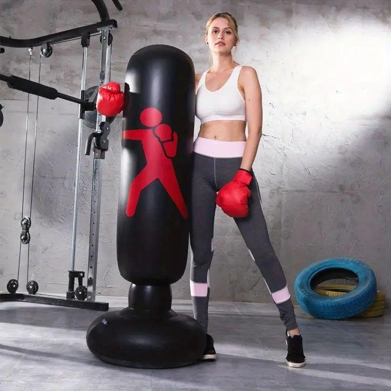 Inflatable Vertical Boxing Post, 1 Count Thickened Inflatable Punching Bag, Fitness Boxing Post For Home & Gym