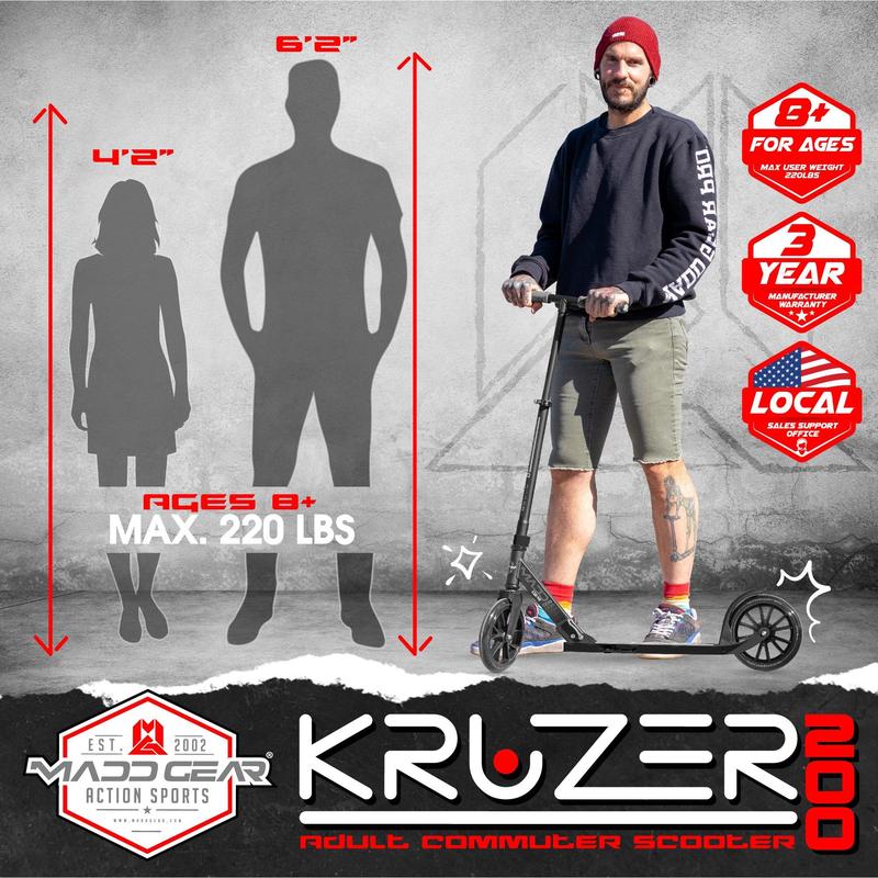 Kruzer 200 Folding Scooter - Black