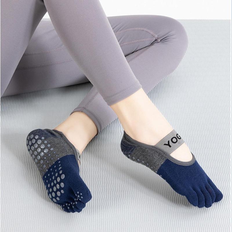 1 Pair Colorblock Yoga Socks, Non-slip Dance Training Socks, Pilates Socks, Sports Fitness Yoga Socks, yogachallenge