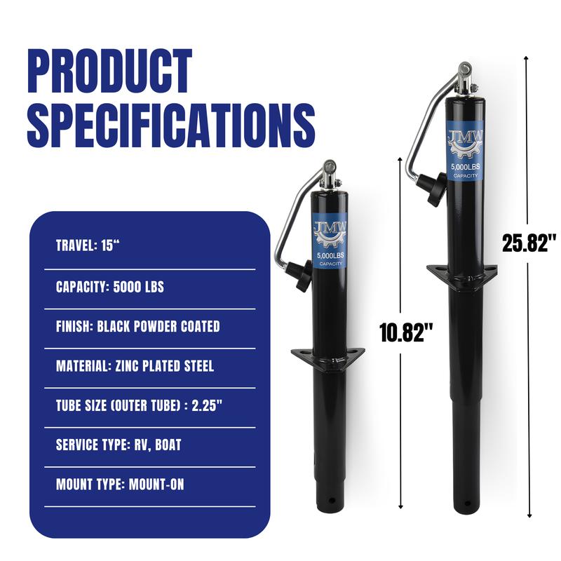 Jeremywell Boat and RV Utility Trailer Jack, 5000lbs A-Frame Heavy Duty with Adjustable 12