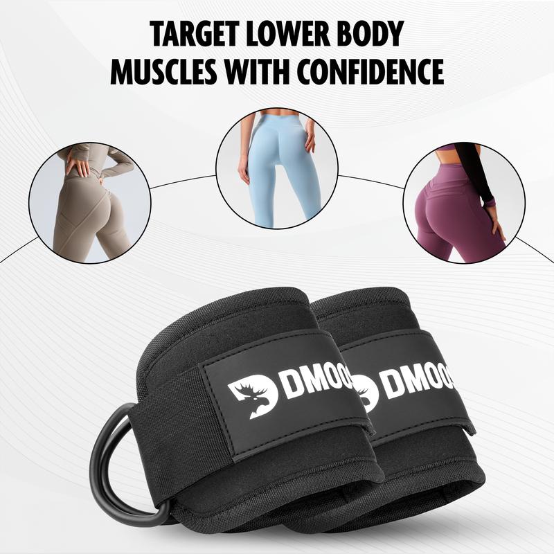 DMoose Ankle Straps for Cable Machines – Build Stronger Glutes with Secure and Comfortable Straps