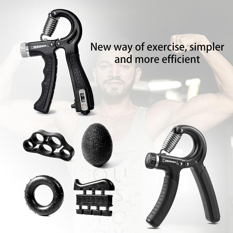 Hand Grip Strengthener Exercise Kit with 5 Pieces, Hand Exerciser for Men Women, Power Hand Grip Trainer,for Grip Strength Training