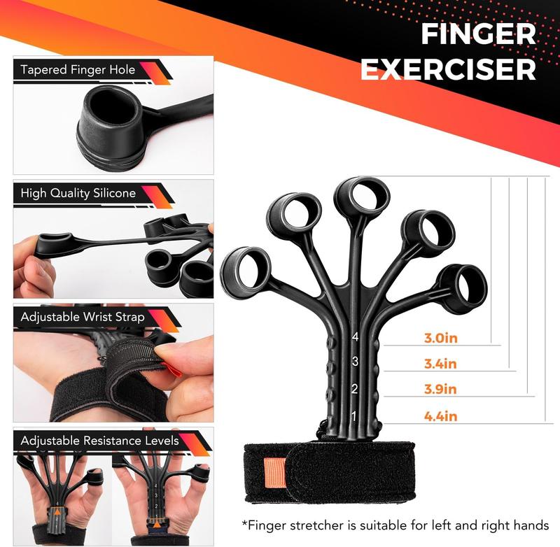 Grip Strength Trainer Kit (5 Pack) with Hand Grip Strengthener Electronic Counting, Forearm Strengthener, Finger Exerciser, Stress Relief Ball