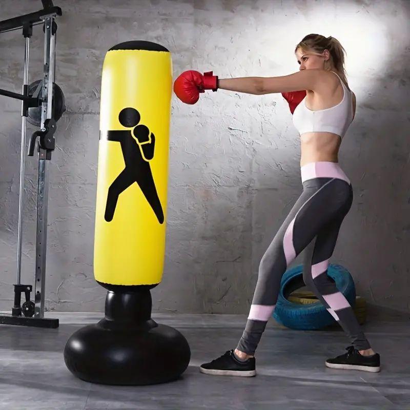 Inflatable Vertical Boxing Post, 1 Count Thickened Inflatable Punching Bag, Fitness Boxing Post For Home & Gym