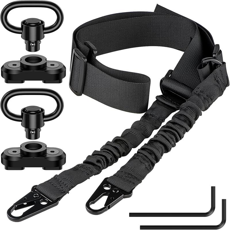 Rifle Sling Two Point Sling Adjustable Length with 2 Pack Sling Swivel for M-Rail