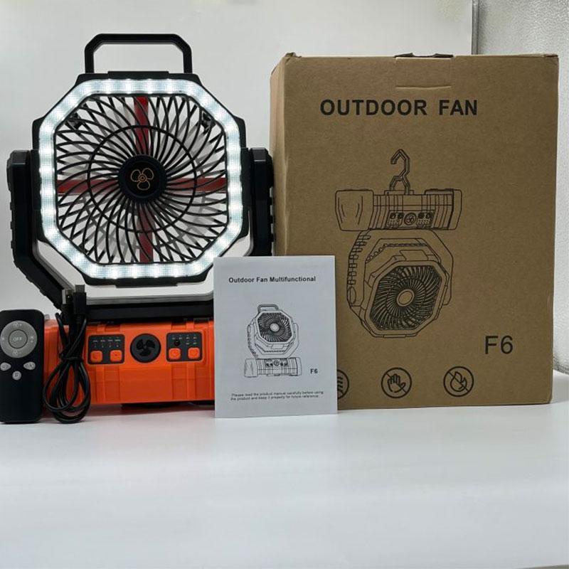 Portable 10000mAh Camping Fan with LED Lights, High Brightness Tent Light with Remote Control & Timing Function, Protable Fan, 4 Wind Speeds Fan for Outdoor Hiking Fishing