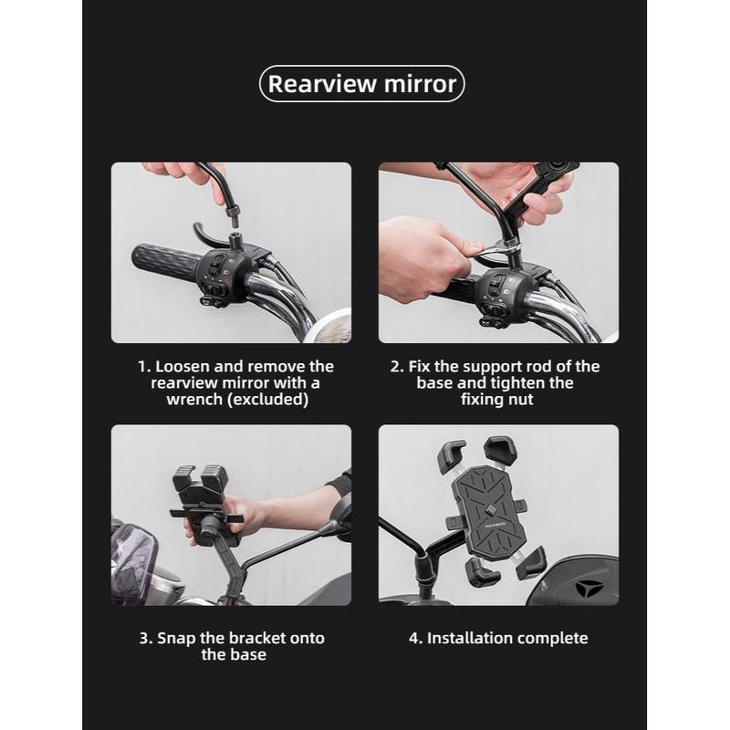 ROCKBROS Bike Phone Holder Mount, for 4.5''-7.1'' Phones, Quick Release Bike Phone Mount Handlebar Clamp, 360° Rotatable Bike Phone Holder