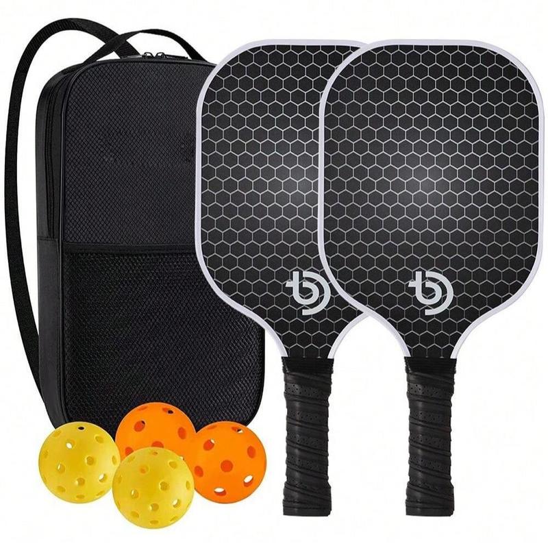 Pickleball Set, 2 Counts Pickleball Racket & 4 Counts Pickleball & 1 Count Storage Bag, Professional Pickleball Equipment for Men & Women