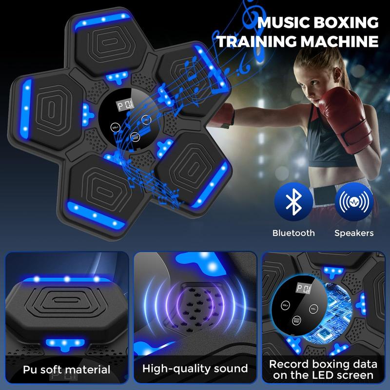 2024 Music Boxing Machine with Boxing Gloves, Smart Bluetooth Boxing Machine with LED Electronic Wall Mounted, Music Boxing Target Workout Punching Equipment for Home(Upgrade) Parent-Child Games TOYS