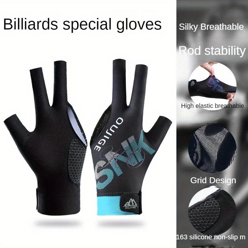 Unisex Billiards Glove, 3 Counts Breathable Non-slip Billiards Glove, Lightweight Gloves with High Elasticity & Grid Design, Sports Gloves for Men & Women