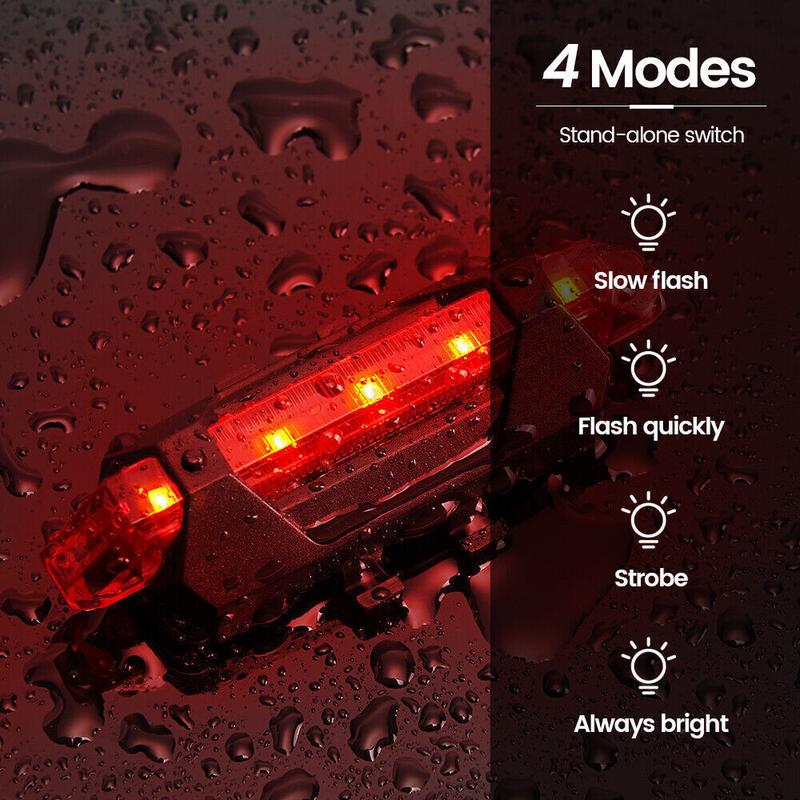 USB Rechargeable LED Bicycle Headlight Bike Front Rear Lamp Light Set Waterproof