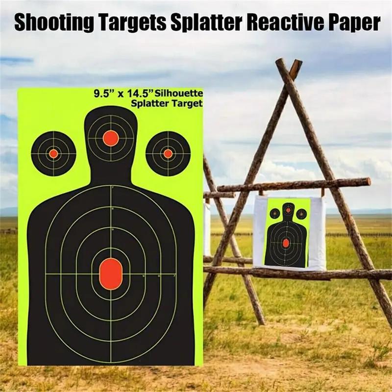 Gaming Shooting Range Paper, 10 20pcs Silhouette Splatter Targets Stickers for Shooting Training, Self Adhesive Shooting Targets Paper, Targets for Military Training, Game Supplies, Christmas Gift