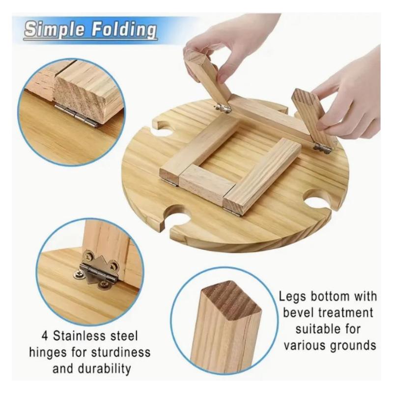 Wooden Snack Tray, Foldable Bed Tray Table, Portable Breakfast Tray for Sofa Eating, Drawing, Camping Tray for Home Kitchen Dining Room