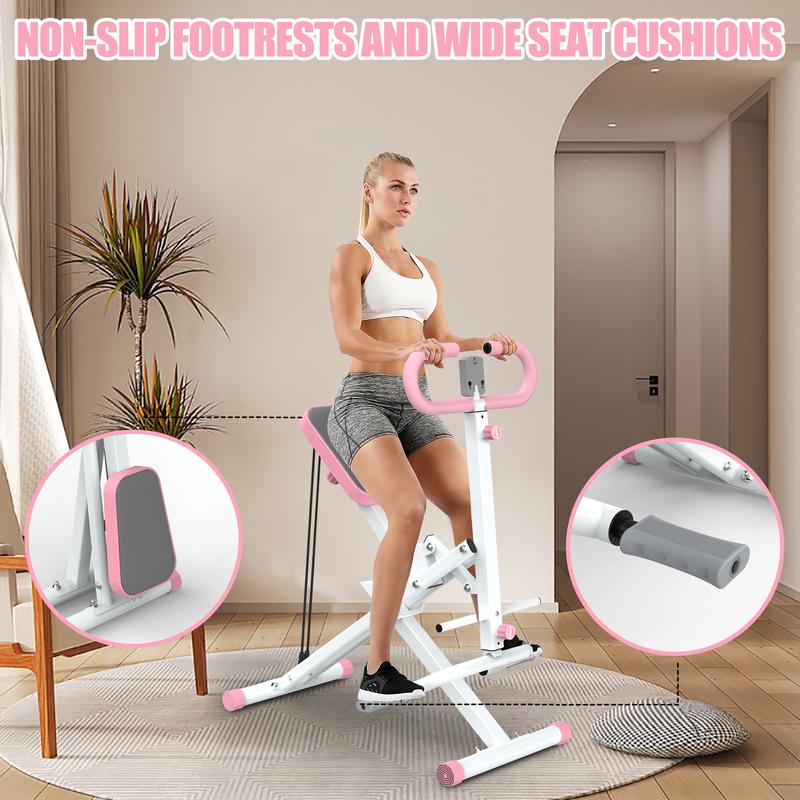 Squat Machine for Home,Rodeo Core Exercise Machine，250lbs Foldable,Adjustable 4 Resistance Bands,Ride & Rowing Machine for Botty Glutes Butt Thighs,Ab Back Leg Press Hip Thrust…