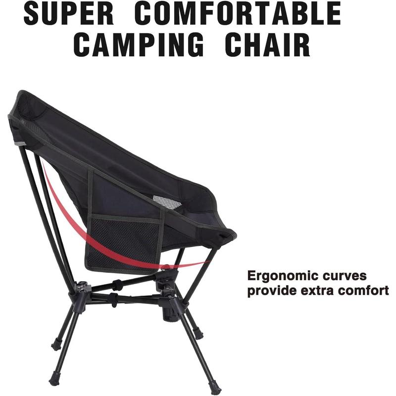 MOON LENCE Portable Camping Chair Backpacking Chair - The 4th Generation Ultralight Folding Chair - Compact, Lightweight Foldable Chairs for Hiking Mountaineering Beach camp chair