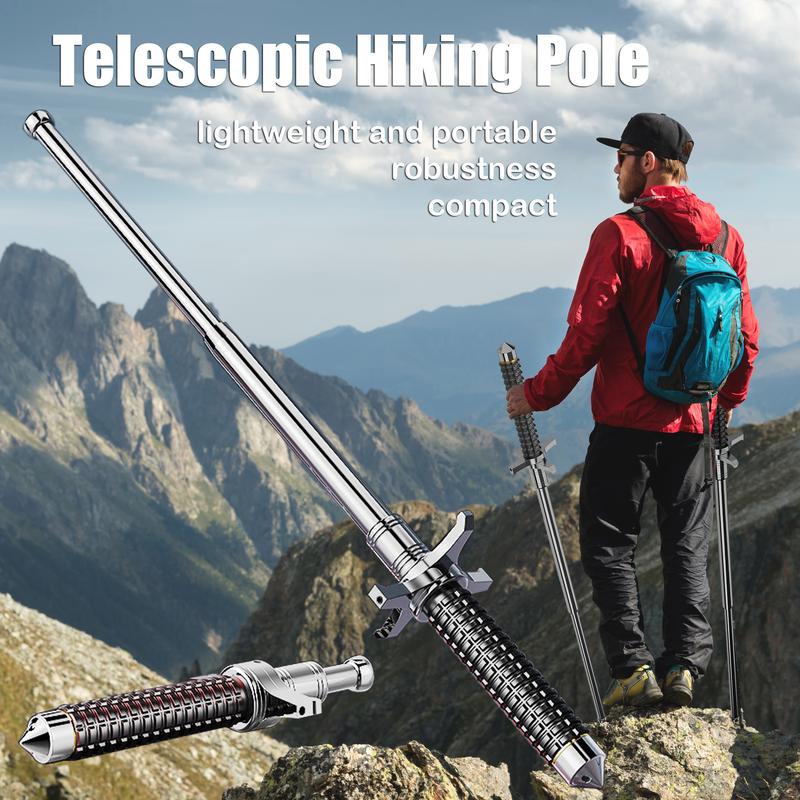 Alloy steel hiking stick Outdoor hiking stick, portable,easy to cary, suitable for climbing, rockclimbing Portable multi-purpose hiking pole