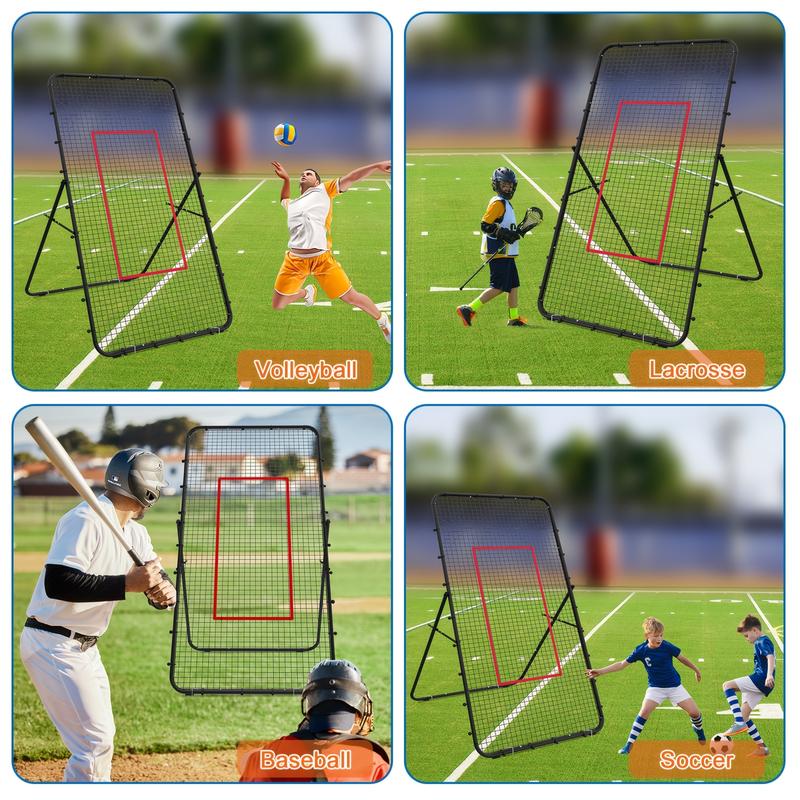 Adjustable Volleyball Rebounder Net 7x4ft - Durable & Portable Training Equipment with Steel Frame and High-Tension PE Mesh for Enhanced Spiking, Bumping Skills