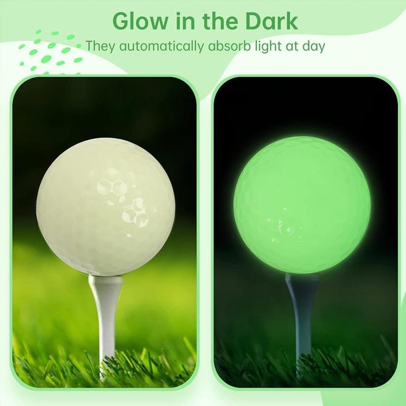 Glow in The Dark Golf Ball, 5 Counts set Portable Durable Luminous Golf Ball for Summer Gift, Glowing Golf Ball for Night Training, Ball Sports Equipment Supplies for Daily Use, Christmas Gift