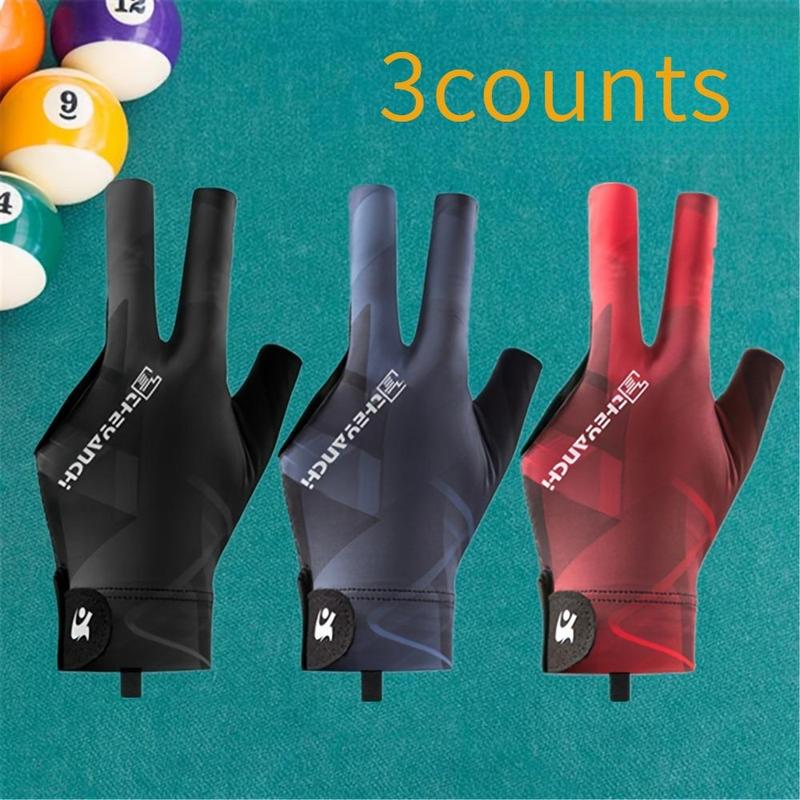 Billiard Snooker Sports Gloves, 3 Counts set Elastic Breathable Non-slip Billiard Gloves, Sports Gloves for Men & Women