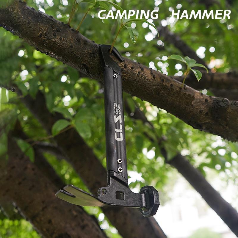 Multi-functional Camping Hammer, Portable Hammers with Hook, Lightweight & Durable Outdoor Equipment for Backpacking, Mountain Camping, Tent Accessories, Christmas Gift