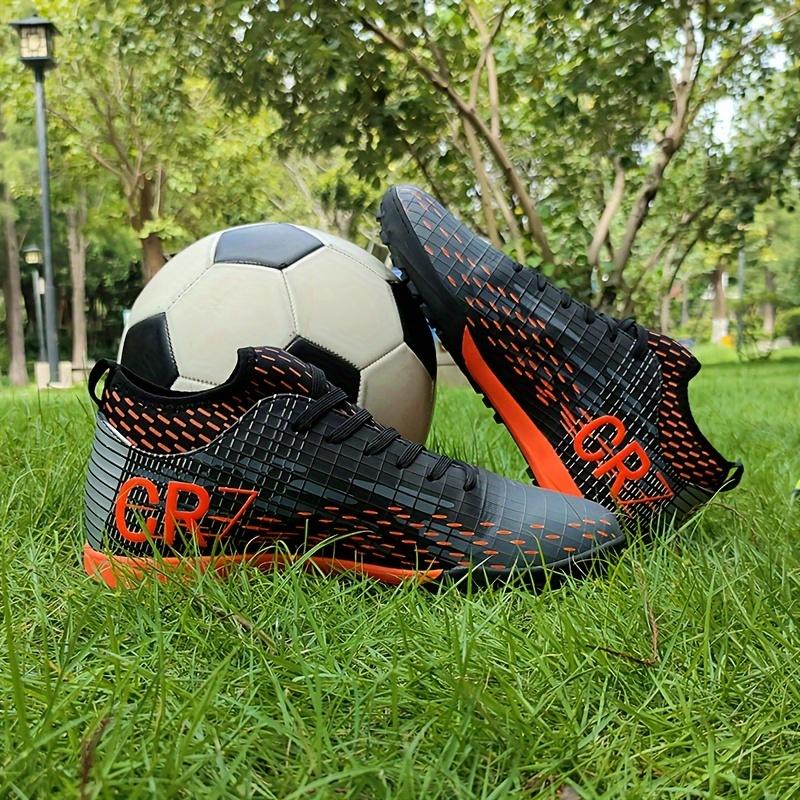 Unisex Lawn Soccer Shoes, Professional Outdoor Non-Slip Breathable Lace up TF Soccer Shoes