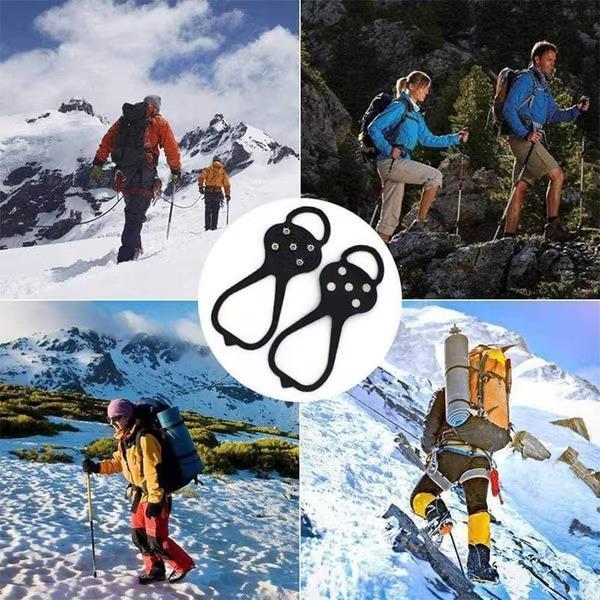 Anti-Slip Ice Cleats – Universal Gripper Spikes for Snow & Ice with 5 Steel Studs, Winter Traction Crampons for Men & Women