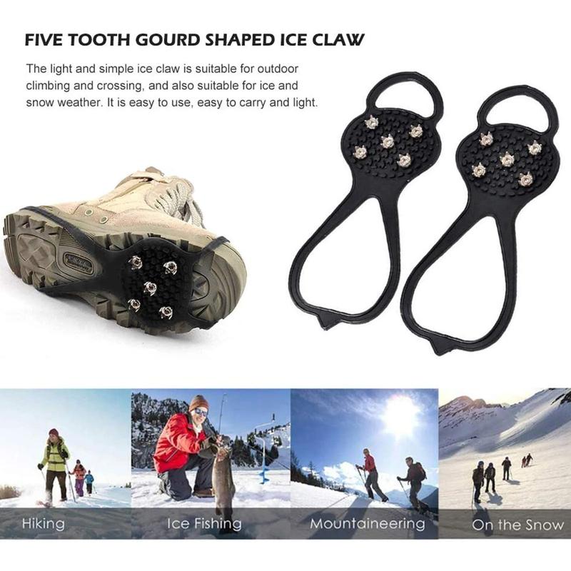 Universal Non-Slip Shoe Grips with Gripper Spikes for Winter Outdoor Activities